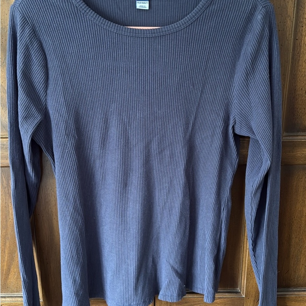 Old Navy Women's Ribbed Long Sleeve Top - Dark Gray